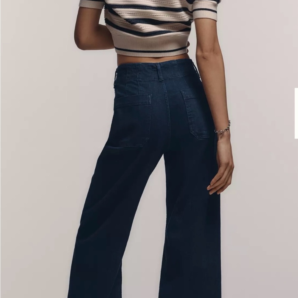 Anthropologie -The Colette Cropped High-Rise Wide-Leg Jeans by Maeve